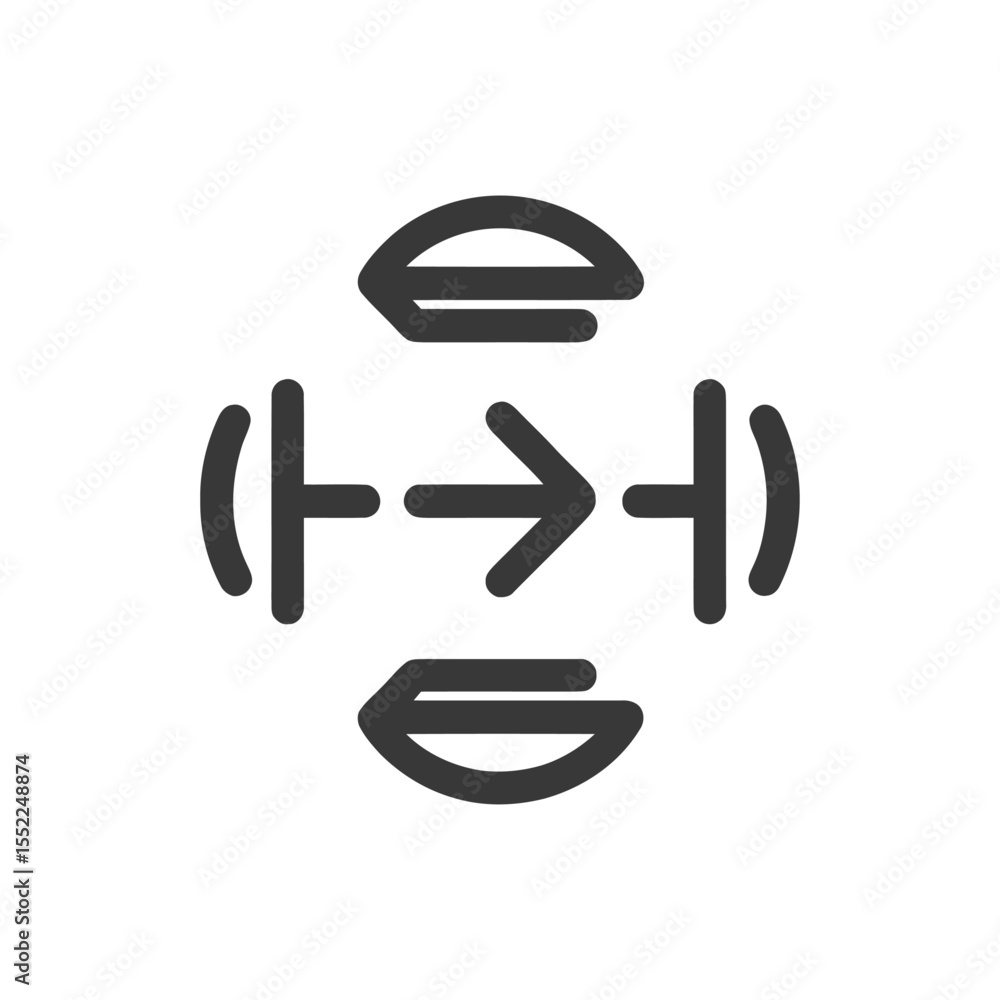 Poster circular arrow diagram: interconnected processes and directional flow