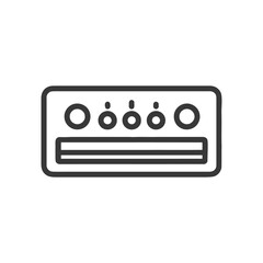 Obraz premium Minimalist Line Art: Audio Equalizer with Knobs and Sliders on White Background