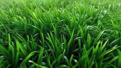 Obraz premium Green Grass Background Texture. Field Of Fresh Green Grass Texture As A Background, Top View, Horizontal. Artificial Green Grass Texture For Background.