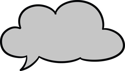 Gray Cloud Speech Bubble Icon - AI Generative
