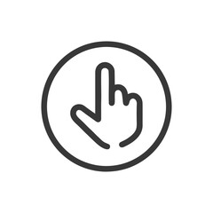 Touch Icon: Finger Pointing Up in Circle, Minimalist Design, Black and White