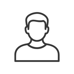 Fototapeta premium Minimalist Man Avatar Icon: Faceless Person Outline on White Background