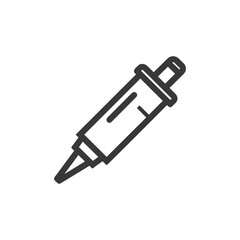 Fototapeta premium Minimalist Syringe Icon: Medical Injection Tool Outline