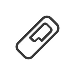 Minimalist Paper Clip Icon: Bold Outline on White Background