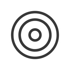 Minimalist Concentric Circles: Graphic Design Element on White Background