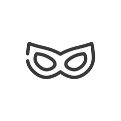 Minimalist Carnival Mask Icon: Sleek, Modern Design on White Background