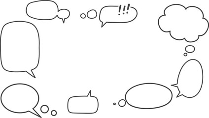 Fototapeta premium Doodle Speech & Thought Bubbles Set - AI Generative 
