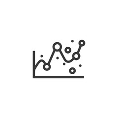 Minimalist Line Graph Icon with Data Points and Axis Representation