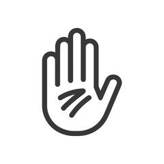 Obraz premium Stylized Hand Icon with Palm Lines on White Background