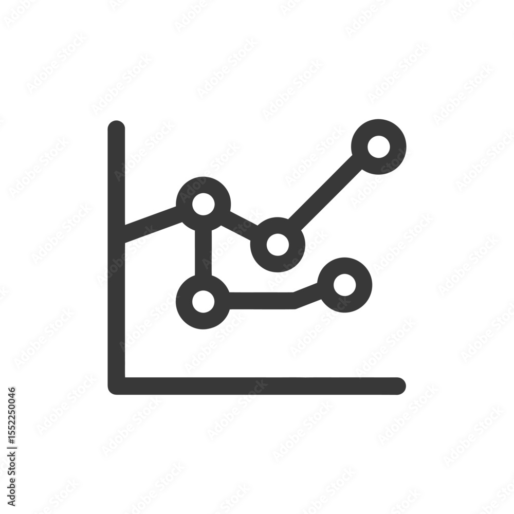 Poster dual trend line graph icon: data analysis and visualization concept