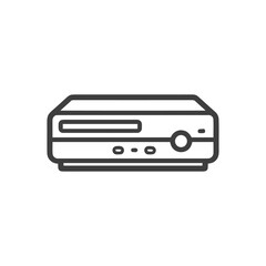 Fototapeta premium Retro DVD Player Outline: Vintage Technology Icon, Minimalist Design