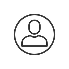 Fototapeta premium Minimalist User Icon: Simple Outline Person Silhouette in Circle.