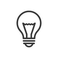Obraz premium Minimalist Light Bulb Icon: Idea, Innovation, and Energy Symbolism