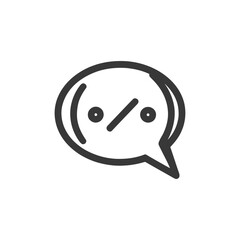 Discount Speech Bubble Icon: Bold Line Art for Sales Communication