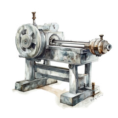 watercolor of Lathes, vector, isolated on a white background.