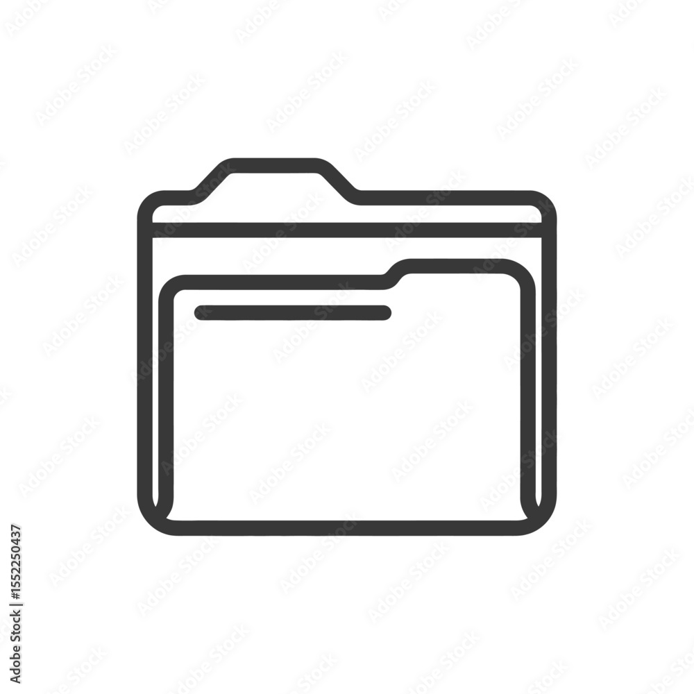 Poster minimalist folder icon: clean line art for data storage