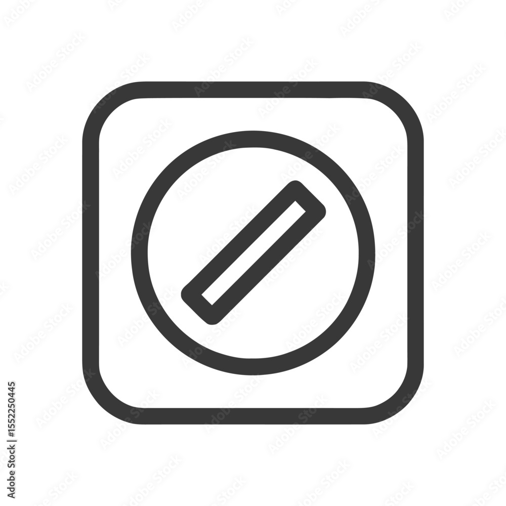 Poster minimalist icon: rounded square with circle and line