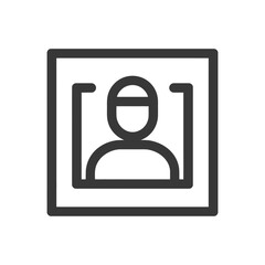 Minimalist Profile Icon: Framed Person with Cap, Simple Design