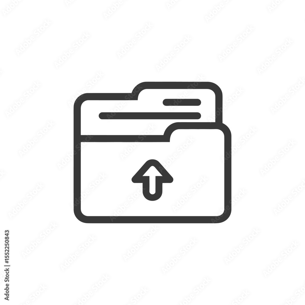 Poster upload folder icon: simple outline design for file transfer