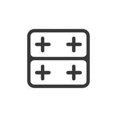 Fototapeta premium Dark Gray Plus Sign Grid Icon on White Background, Simple Design