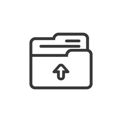 Upload Folder Icon: Simple Outline Design for File Transfer