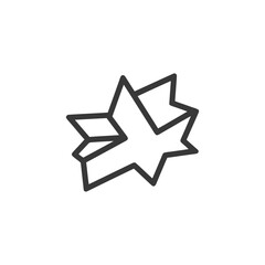 Obraz premium Abstract Starburst Icon: Bold Outline Design on White Background
