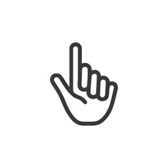 Obraz premium Minimalist Hand Cursor Icon: Pointing Finger on White Background