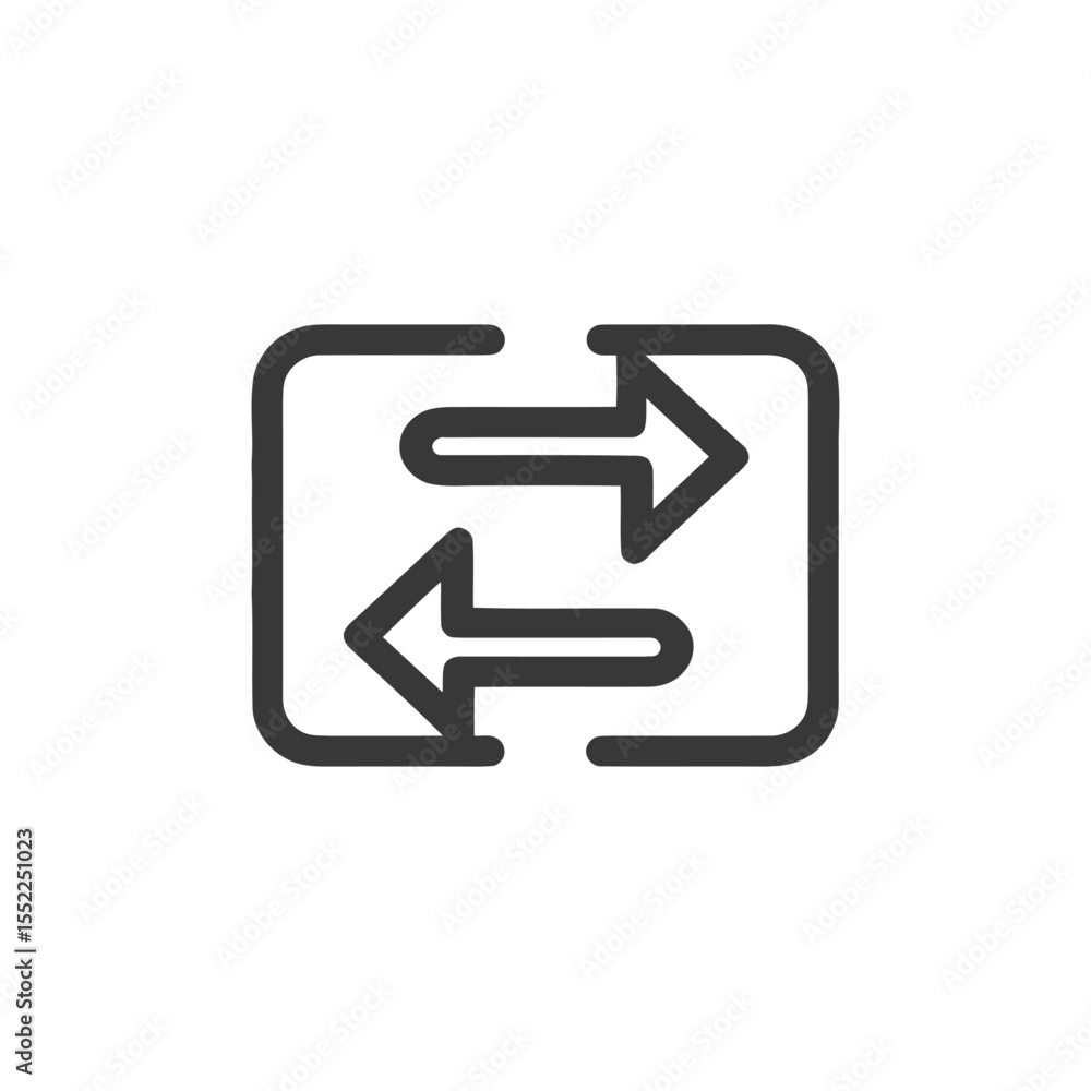 Poster exchange icon: two arrows in opposite directions within rounded square