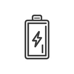 Fototapeta premium Battery Icon with Lightning Bolt, Energy Symbol, Minimalist Design