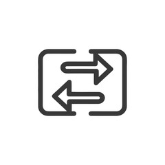 Exchange Icon: Two Arrows in Opposite Directions within Rounded Square