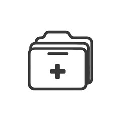 Obraz premium Medical Records Folder Icon with Plus Sign, Minimalist Design