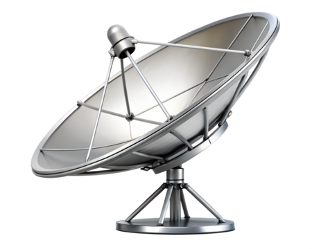 satellite dish antenna isolated on white background. PNG Transparent file type with high definition quality And vibrant color grading Available.
