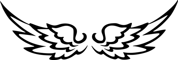 Owl Eyes Abstract Tribal Vector Symbol in Black Ink