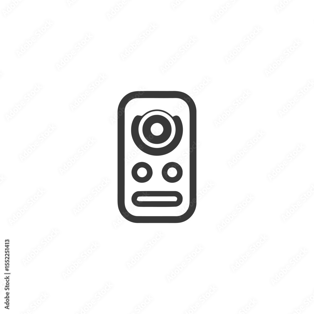 Poster minimalist remote control icon with rounded edges and simple design