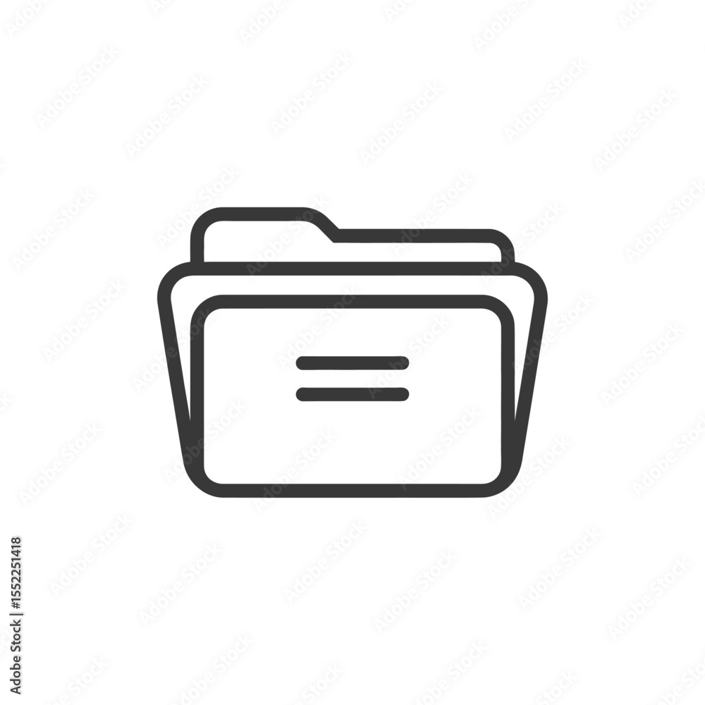 Aufkleber minimalist folder icon: clean line art for data management and organization