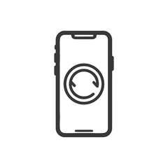 Smartphone with Circular Arrow Icon: Refreshing Mobile App Data