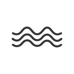 Minimalist Wave Icon: Three Horizontal Lines on White Background