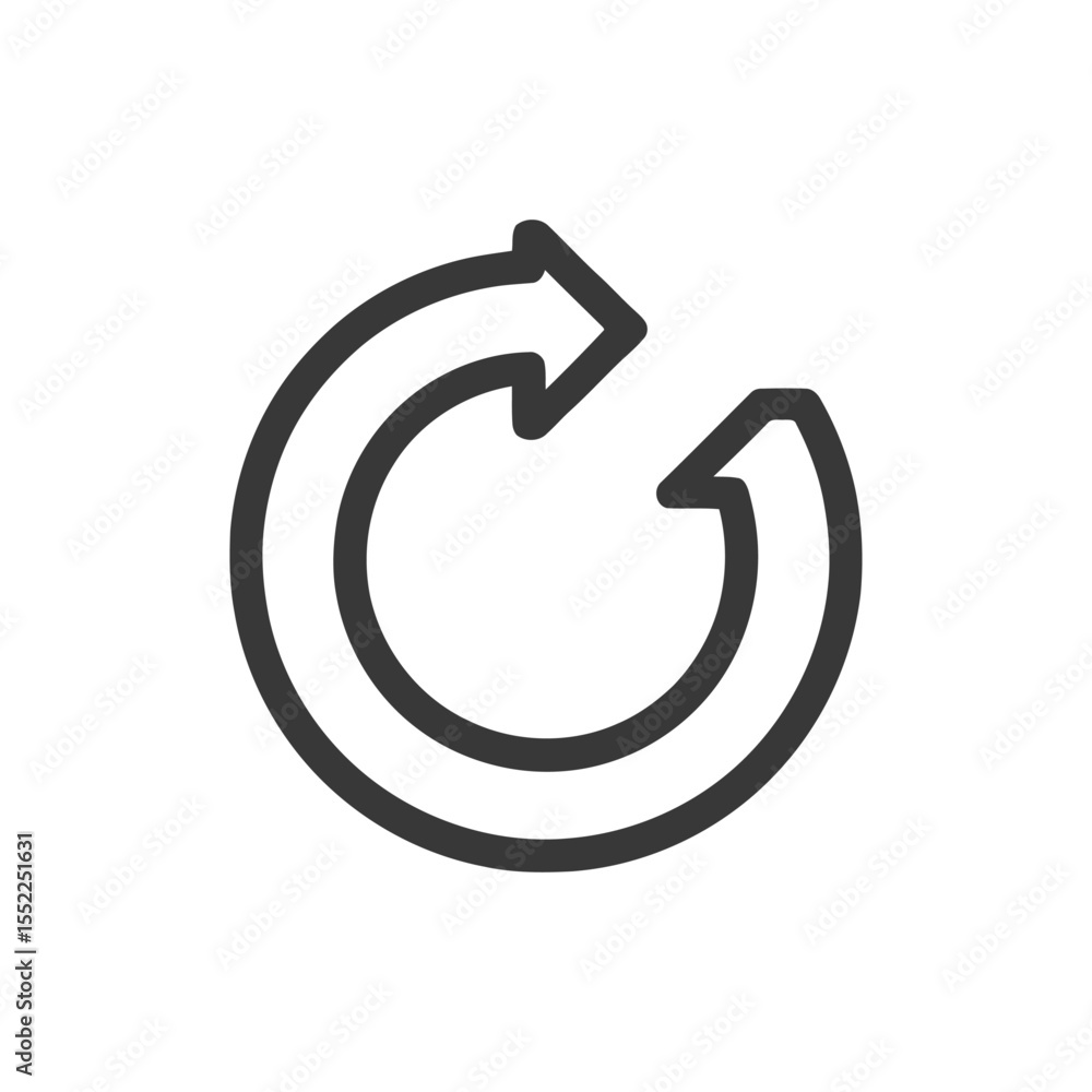 Poster circular arrow icon: simple, modern design for refresh or reload