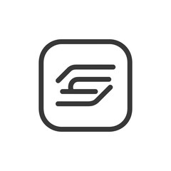 Minimalist Icon: Abstract Lines in Rounded Square, Modern Design Element