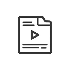 Minimalist Video File Icon: Play Button on Document Outline