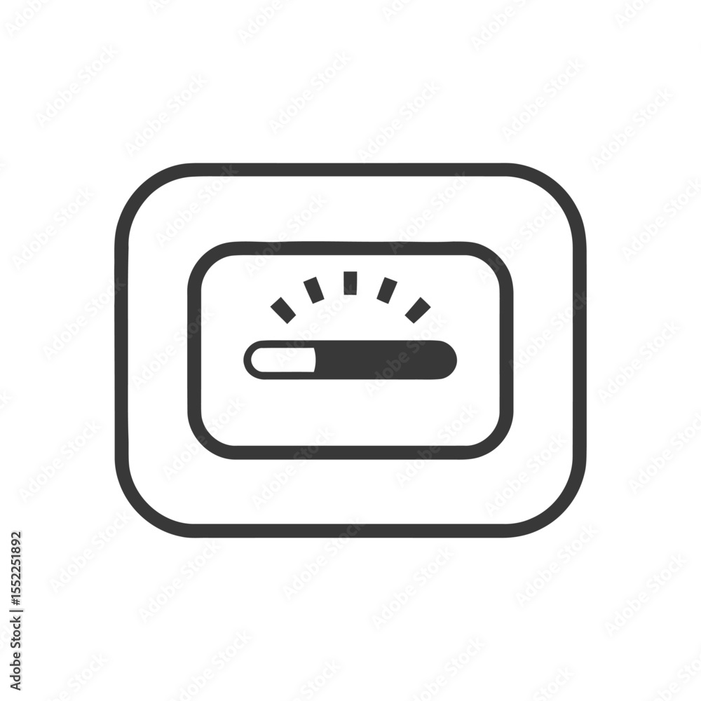 Poster minimalist loading bar icon: progress indicator in rounded square frame