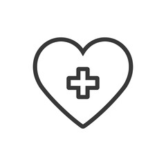 Obraz premium Heart with Plus Sign: Medical Symbolism in Minimalist Design