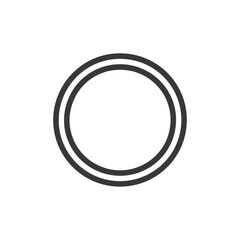 Simple Double Circle Outline: Clean, Minimalist Design on White Background