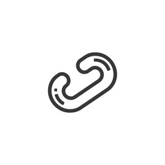 Fototapeta premium Minimalist French Curve Icon: Sleek Black Line Art on White Background