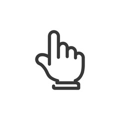 Minimalist Hand Cursor Icon: Pointing Finger Symbol on White Background