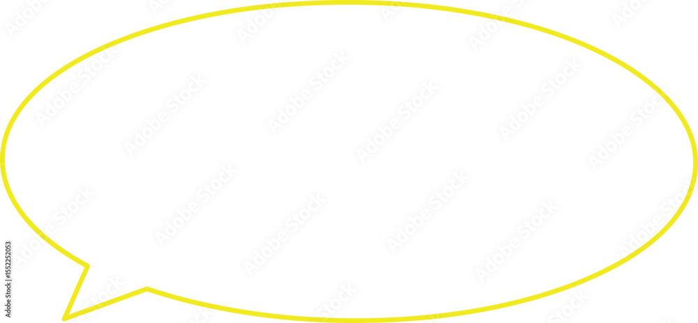 Poster yellow smooth oval speech bubble with outline - ai generative