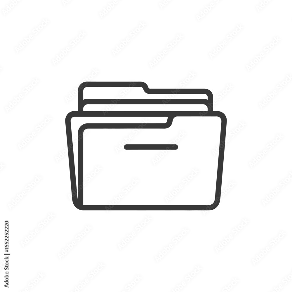 Poster minimalist folder icon: clean, modern design for data storage and organization