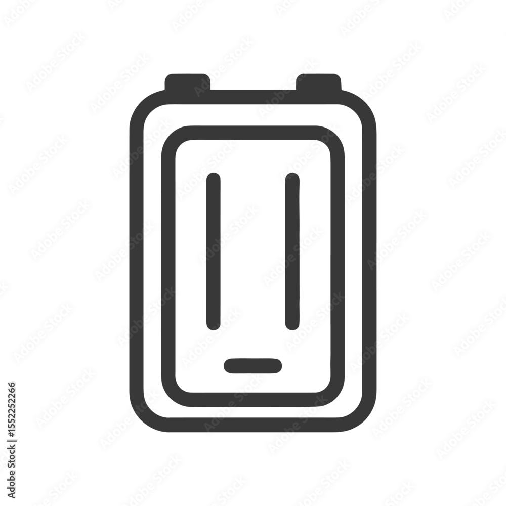 Poster simple electrical outlet icon with rounded edges and minimalist design