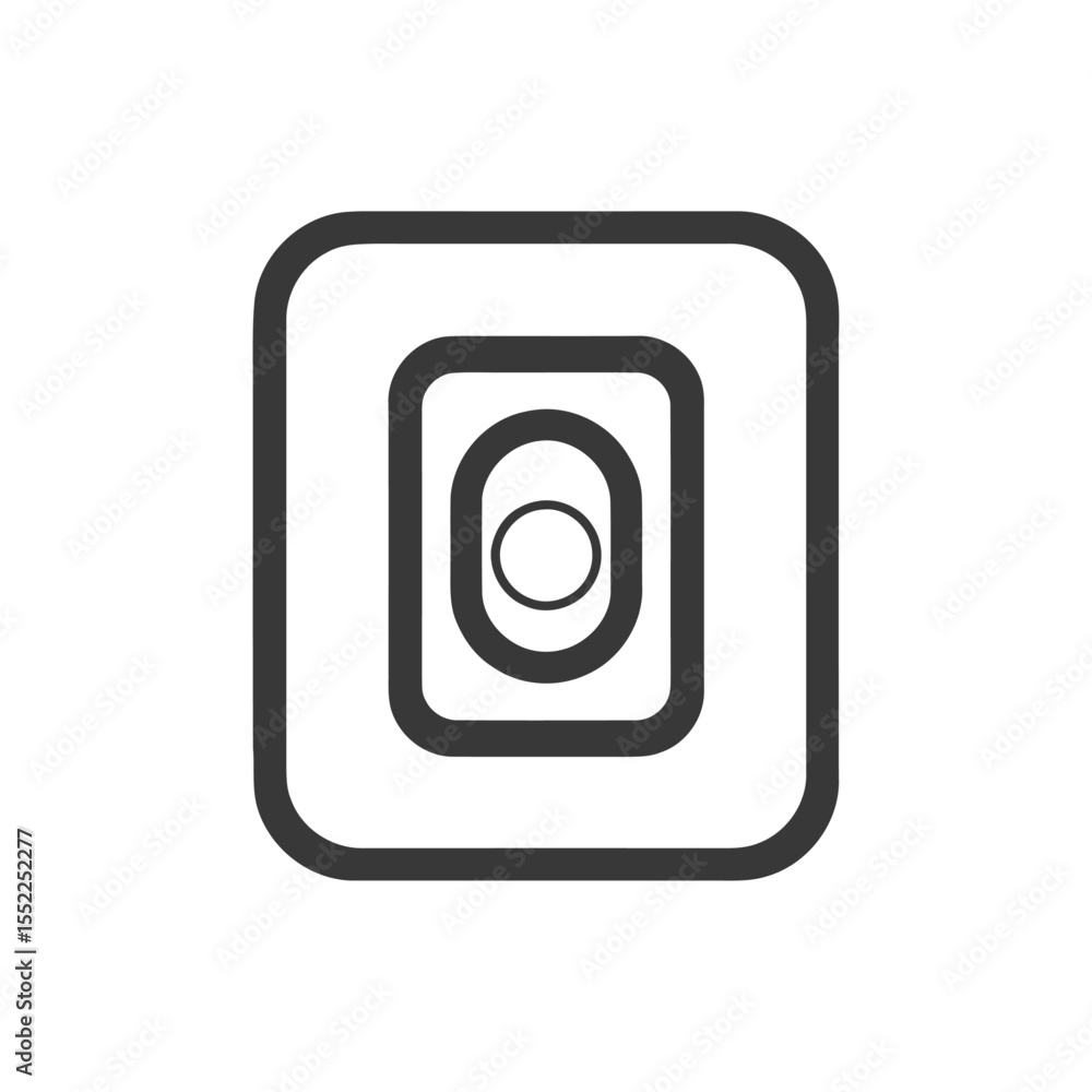Poster concentric shapes: minimalist design with rounded rectangles and circle in center