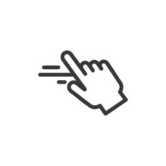 Obraz premium Swipe Gesture Icon: Minimalist Hand with Motion Lines on White Background